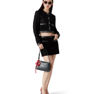 Chaqueta entallada corta de tejido abierto