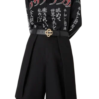 Cinturón de hombre con hebilla y logotipo CC en negro y dorado