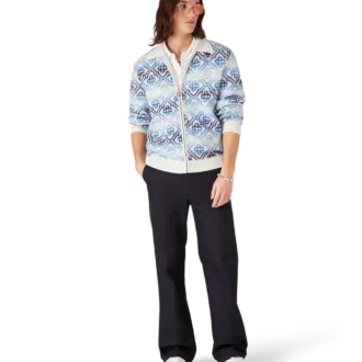 Cárdigan de merino de manga larga con monograma y efecto degradado