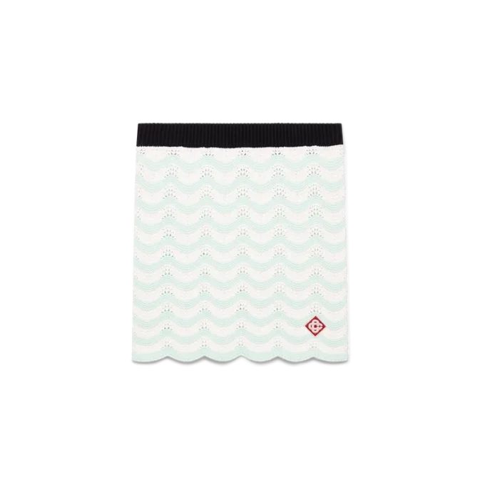 Falda de croché de algodón con diseño ondulado Falda de croché de algodón con diseño ondulado