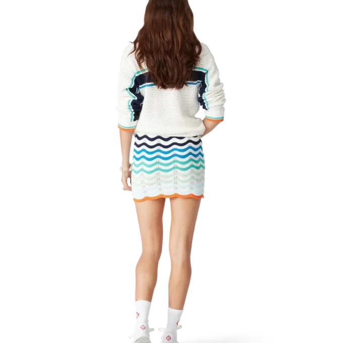 Falda de ganchillo con estampado degradado