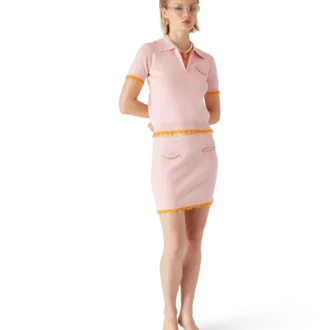 Falda de merino de doble cara