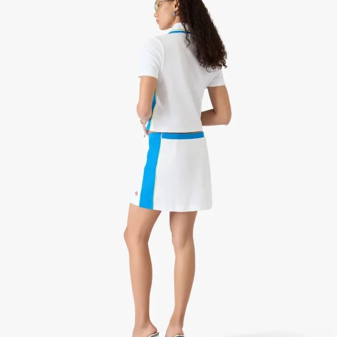 Falda de piqué en blanco y azul