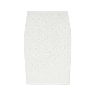 Falda de punto con monograma de cristal