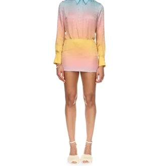 Falda de seda con degradado de ping-pong