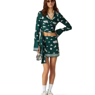 Camisa cruzada de seda «Metaphysical»