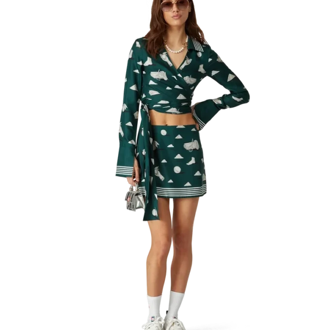 Camisa cruzada de seda «Metaphysical» Camisa cruzada de seda «Metaphysical»