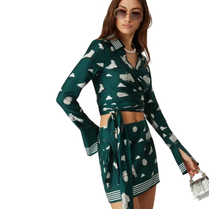 Camisa cruzada de seda «Metaphysical» Camisa cruzada de seda «Metaphysical»