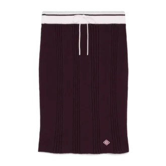 Falda midi de punto de algodón