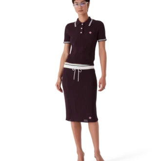 Falda midi de punto de algodón