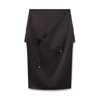 Falda midi de satén duquesa