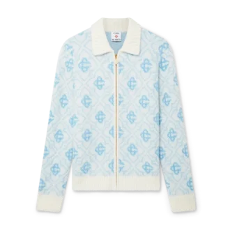 Jersey con cremallera de mohair con monograma