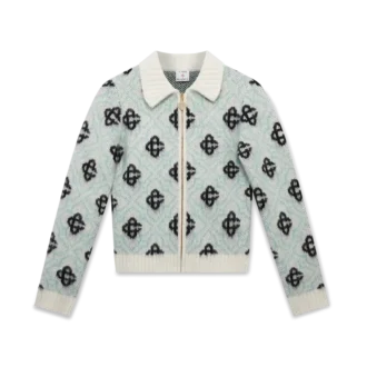 Jersey con cremallera de mohair con monograma