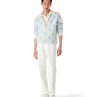 Jersey con cremallera de mohair con monograma