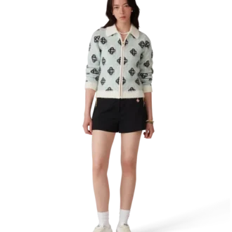 Jersey con cremallera de mohair con monograma