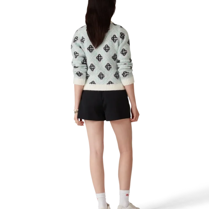 Jersey con cremallera de mohair con monograma