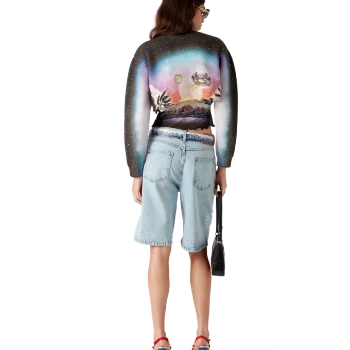 Jersey corto de mezcla de cachemira de La Pramonition