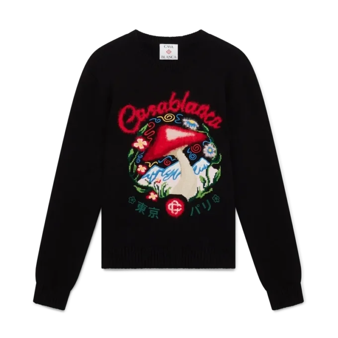 Jersey de algodón con bordado de setas