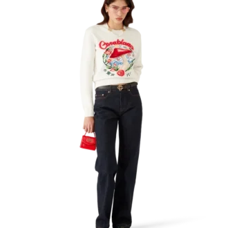 Jersey de algodón con bordado de setas