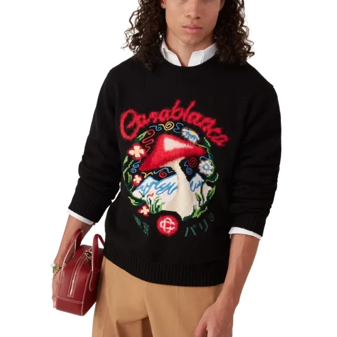 Jersey de algodón con bordado de setas