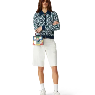 Jersey de punto con cremallera y monograma