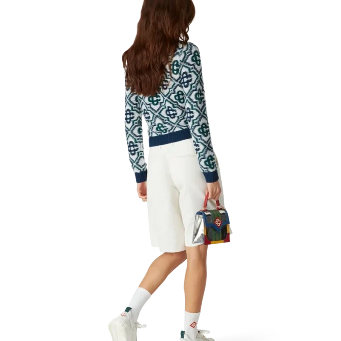 Jersey de punto con cremallera y monograma