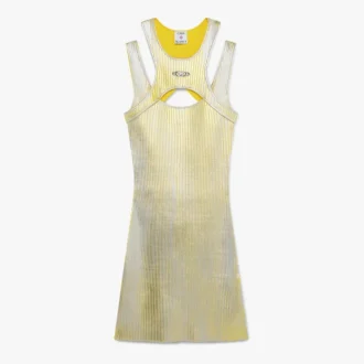 Minivestido con estampado en lámina dorada