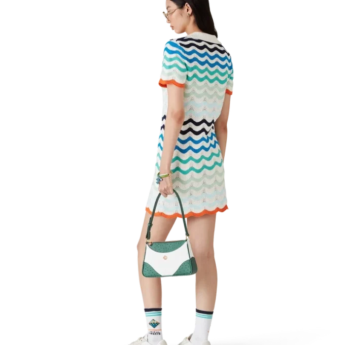 Minivestido de croché con ondas degradadas