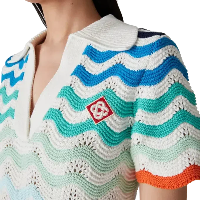 Minivestido de croché con ondas degradadas