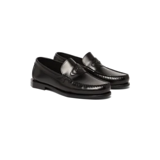 Mocasines de cuero negro para hombre
