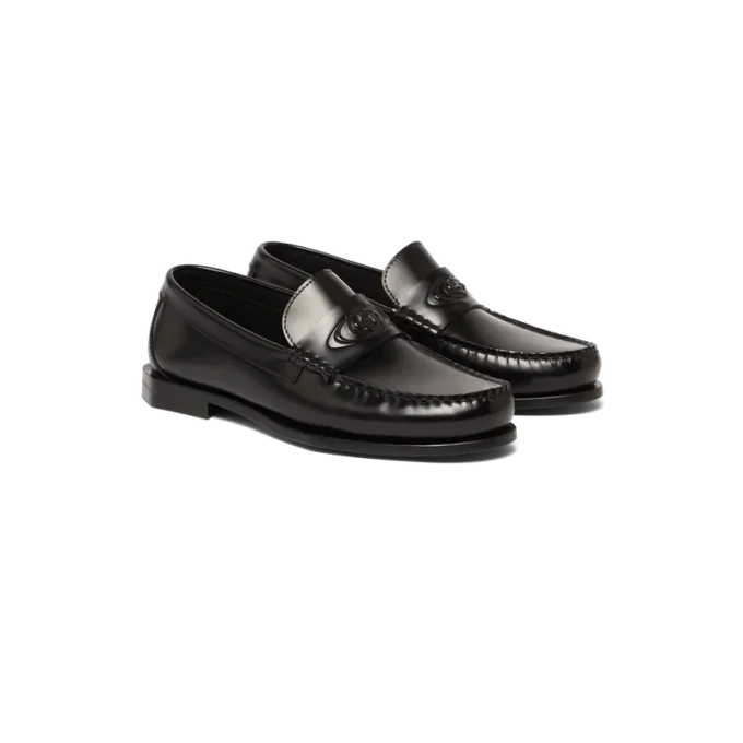 Mocasines de cuero negro para hombre