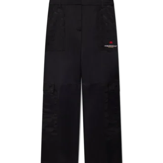 Pantalones cargo de nailon y satén con estampado de camuflaje de montaña