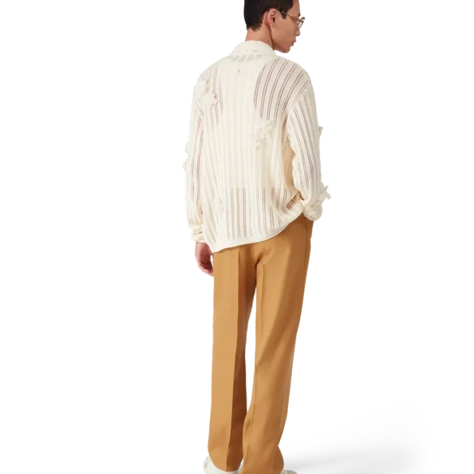 Pantalones chinos de lana con pliegues Pantalones chinos de lana con pliegues