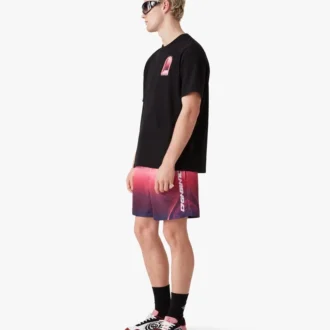 Pantalones cortos con estampado degradado en color berenjena