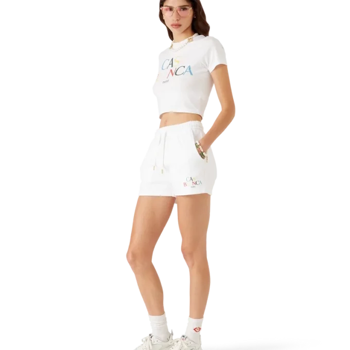 Pantalones cortos de chándal con logotipo apilado