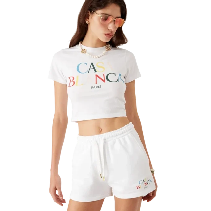 Pantalones cortos de chándal con logotipo apilado