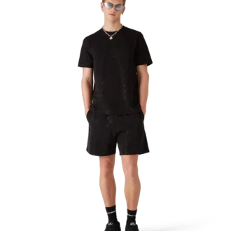 Pantalones cortos de chándal con monograma de cristales