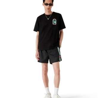 Pantalones cortos de rayas jacquard con monograma