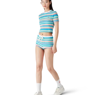 Pantalones cortos de rizo a rayas