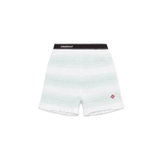 Pantalones cortos fruncidos a rayas Pantalones cortos fruncidos a rayas