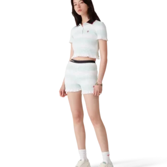 Pantalones cortos fruncidos a rayas Pantalones cortos fruncidos a rayas