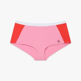 Pantalones cortos tipo bikini rosa con monograma