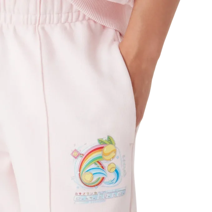 Pantalones de chándal con bajo abierto y estampado de pelotas de tenis de manga Pantalones de chándal con bajo abierto y estampado de pelotas de tenis de manga