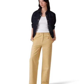 Pantalones de jacquard de algodón con monograma