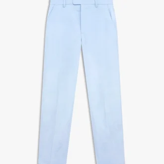 Pantalones de sarga entallados con monograma azul