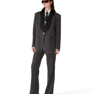 Pantalones de sastrería con adornos de cristales