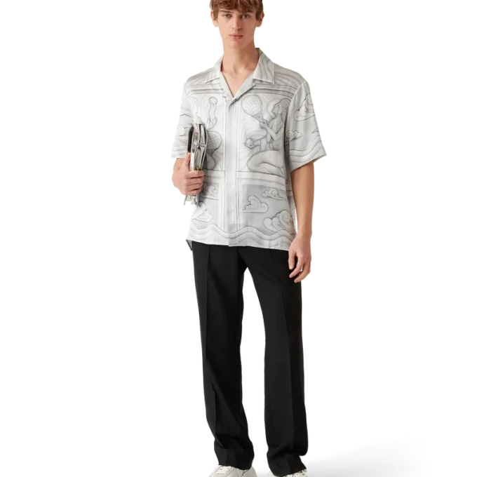 Camisa de seda de manga corta Sacred Stone