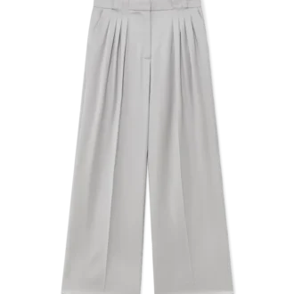 Pantalones de sastrería de lana con triple pliegue