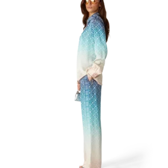 Pantalones de seda con degradado jacquard