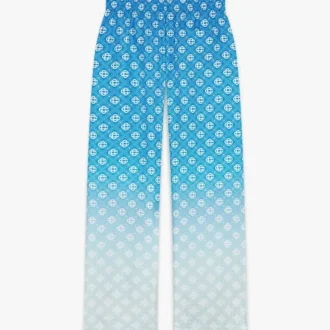 Pantalones de seda con Diamond Monogram en degradado azul